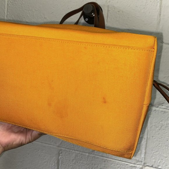 [Dooney & Bourke] Marigold Orange Nylon Domed Shoulder Satchel Handbag - Picture 7 of 12